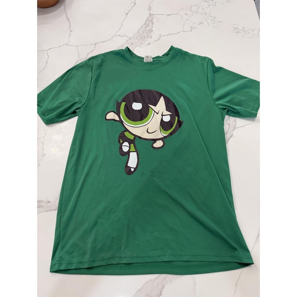 Powerpuff Girls Buttercup Shirt Mens Medium Green Graphic Cartoon Tee TV Show